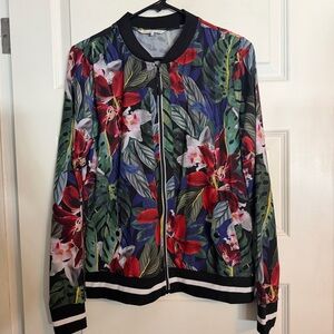 SET! Floral Zip Bomber Jacket and pants track suit